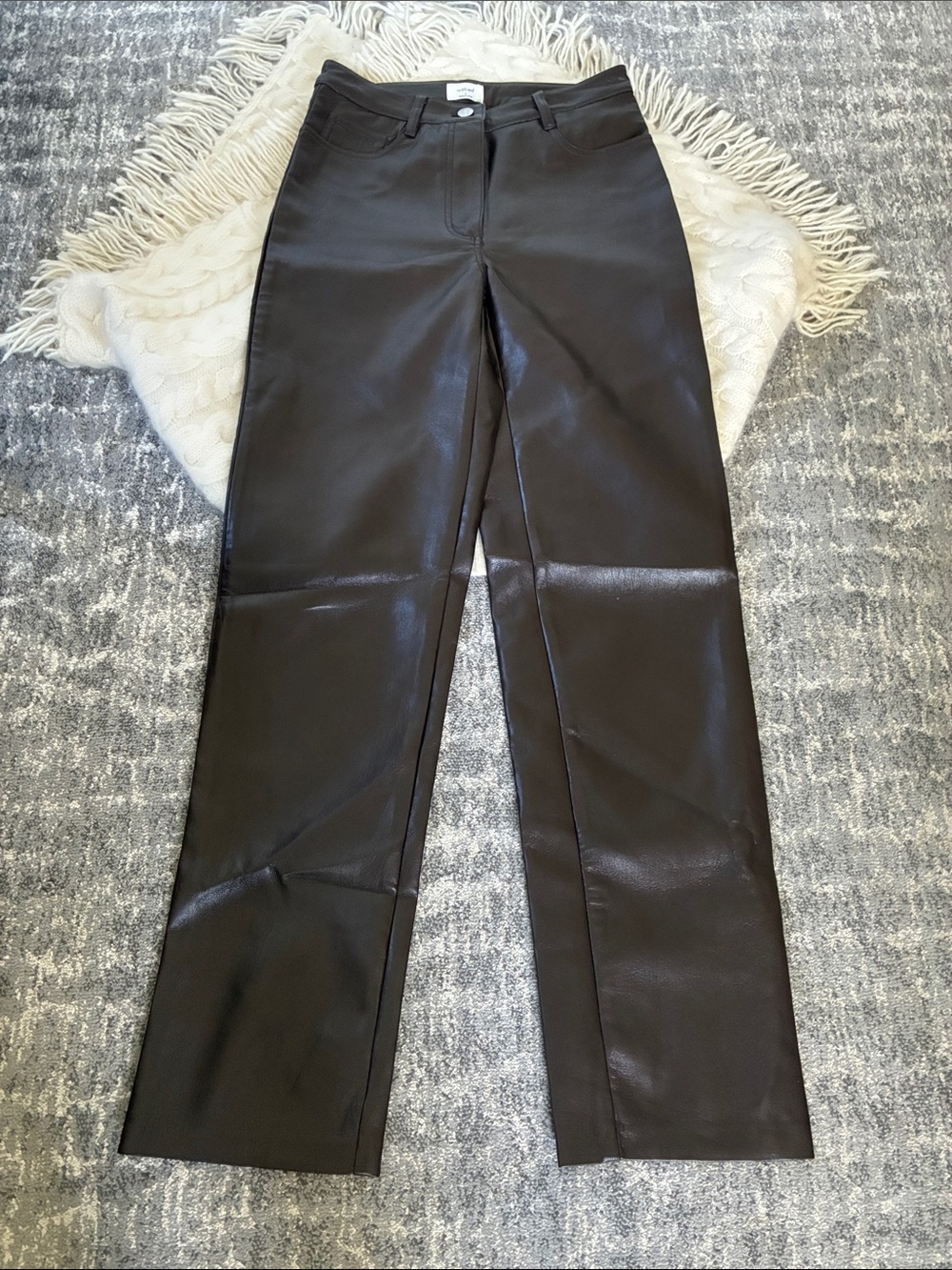 Wilfred Dark Brown Faux Leather Pants